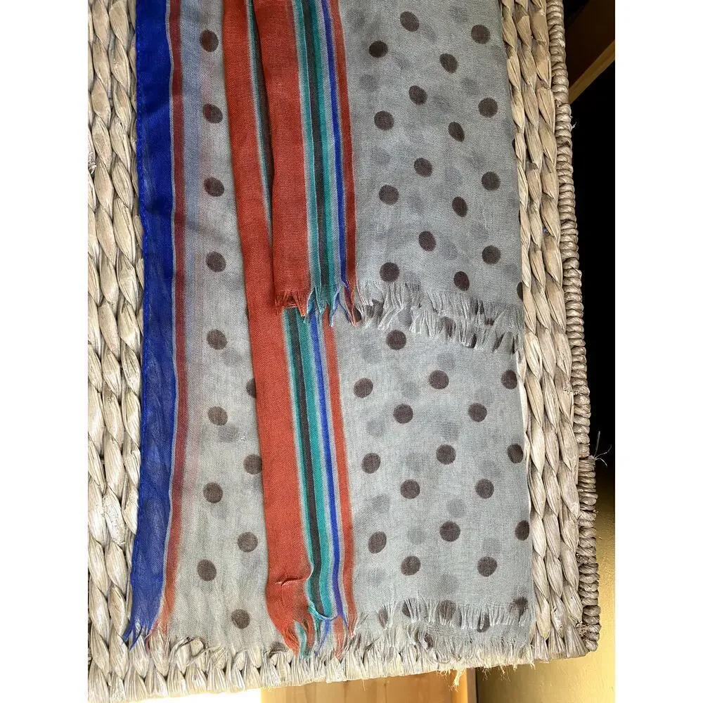 Scarf Polka Dot Stripe Extra Wide & Long